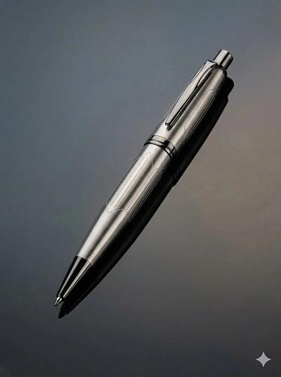 高端金属笔具的奢华产品摄影展示