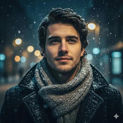 雪夜都市男性电影肖像