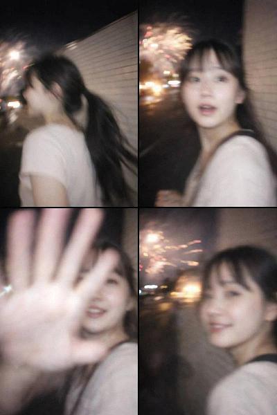 夜街抓拍：烟花下的模糊瞬间