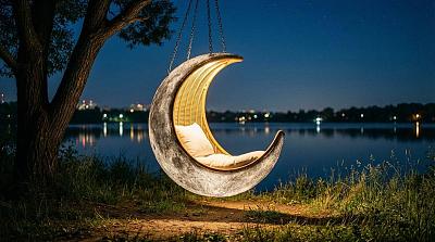 星空湖畔奇幻吊椅设计