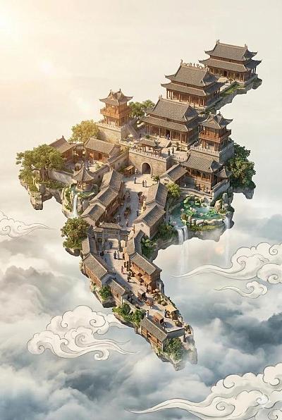 中西合璧云端古堡奇景
