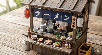 日式微缩场景模型展示
