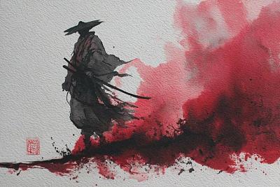 日式水墨画风格创作