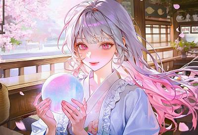 樱花茶室水晶少女绘