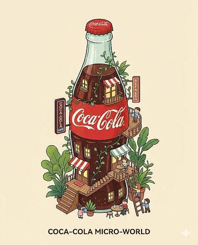 可口可乐微缩世界插画