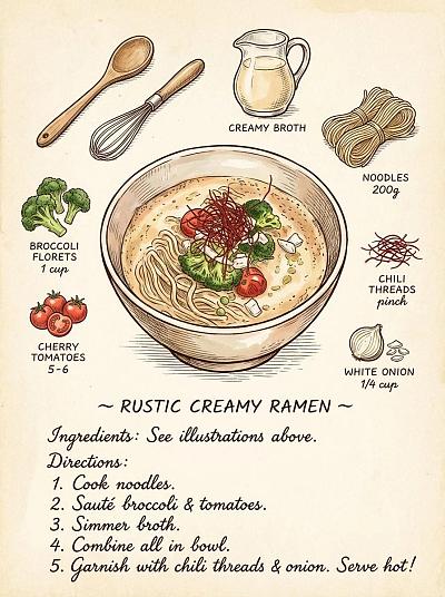 老式食谱风格插画