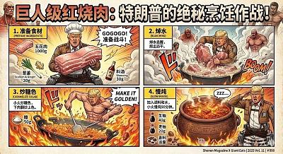 进击的巨人画风菜谱：红烧肉