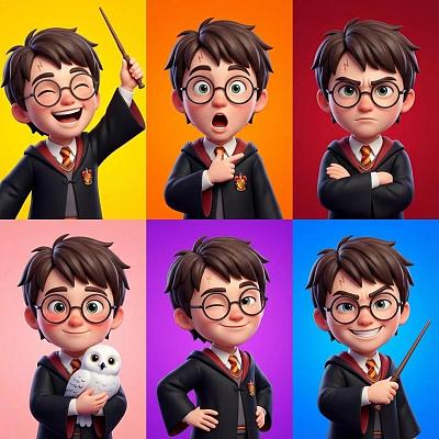哈利波特六表情3D卡通合集