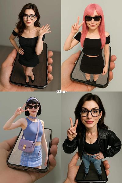 手机屏幕立体人物创意设计