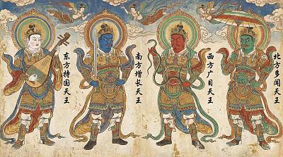 敦煌风格四大天王画像定制