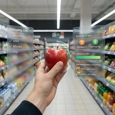 AR购物助手：实时显示食品营养、新鲜度与推荐食谱