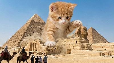 巨型萌猫破坏全球地标建筑