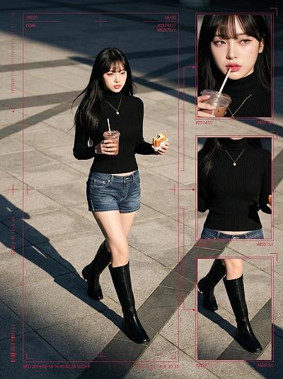 赛博朋克街头时尚监控风写真