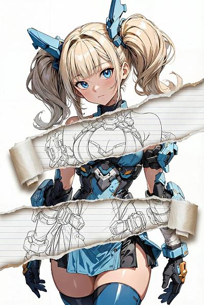 撕纸 reveal 机甲少女