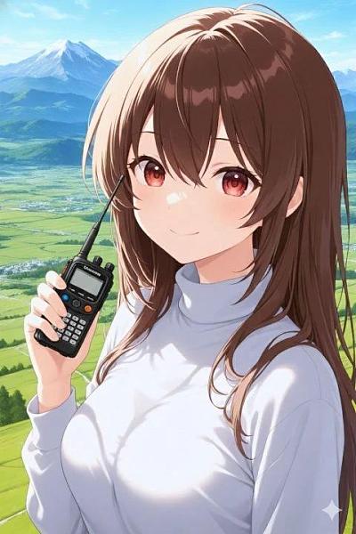 手持对讲机少女风景图优化