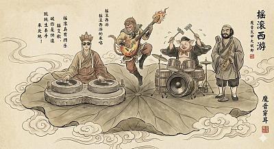 西游记师徒四人组成了一个摇滚乐队