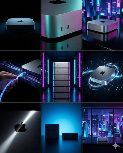 Mac mini赛博科技风品牌视觉故事板