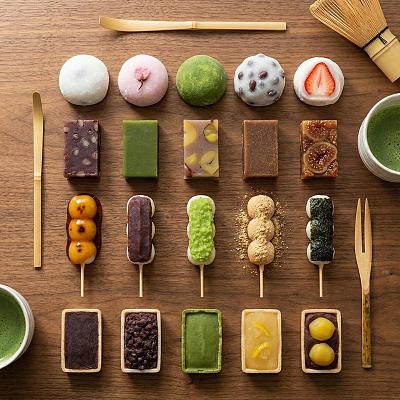 日式和菓子四类造型与色彩搭配展示
