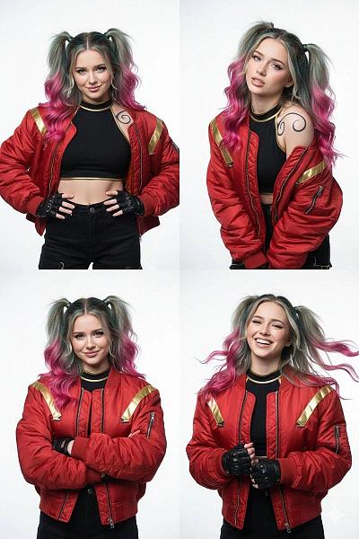 赛博朋克风少女四格写真设定