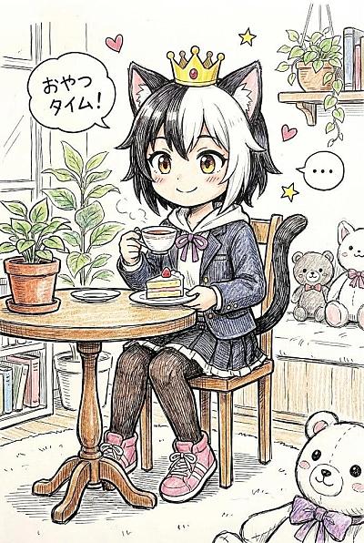 手绘风格角色日常场景可爱插画生成