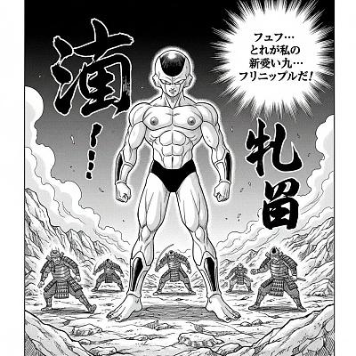 解放乳头主题的肌肉战士漫画插画