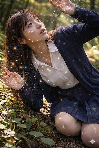 森林少女梦幻光影合成
