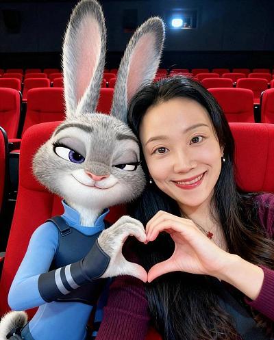 与朱迪尼克影院合影