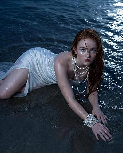 月光海滩珍珠美人写真
