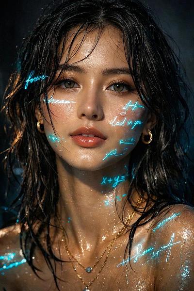 赛博诗意女性肖像