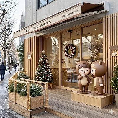 代官山风圣诞角色咖啡馆