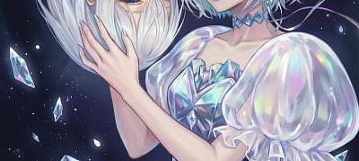 双人水母少女镜像悬浮构图艺术